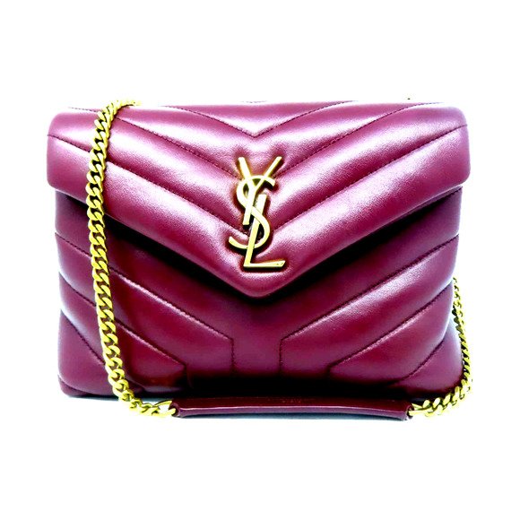 💎✨BEAUTIFUL✨💎 YVES SAINT LAURENT Small Bag Chain Calfskin Rouge Legion Red - Picture 2 of 14